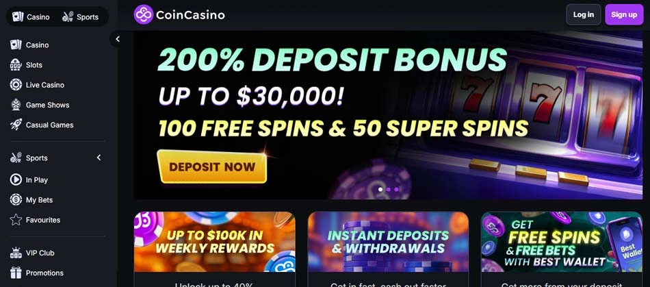 CoinCasino – 200% bonus op til $30.000